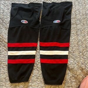 Kids Black and Red Hockey Socks